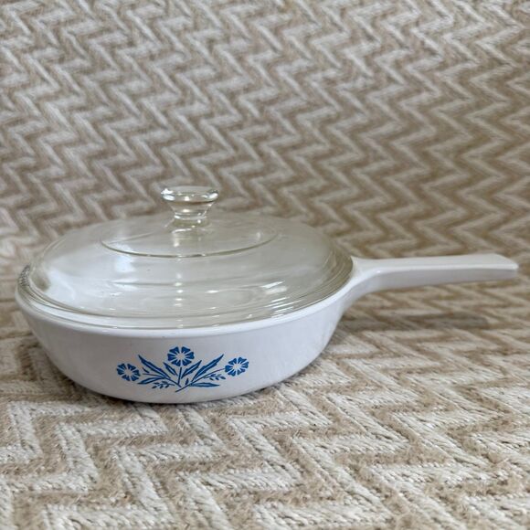 Corningware Other - Vintage Corning Ware 6.5" Menuette Handled Skillet Cornflower Blue with Lid